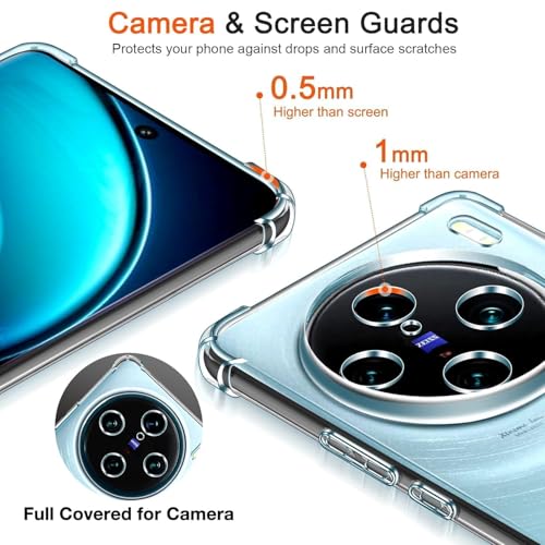 Image of Lustree Compatible with vivo X200 5G Back Cover| Clear + TPU Case with 4 Corner Air Cushion Protection & Camera Protection | Slim& Stylus Cover for vivo X200 5G