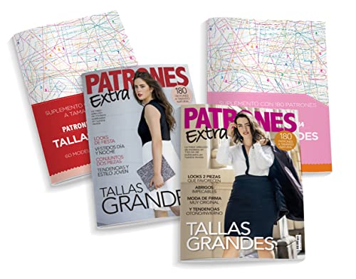 Pack 2 revistas extra tallas grandes | 120 modelos en tallas 50-54-58. Looks de fiesta, looks en 2 piezas, vestidos día y noche... (Patrones)