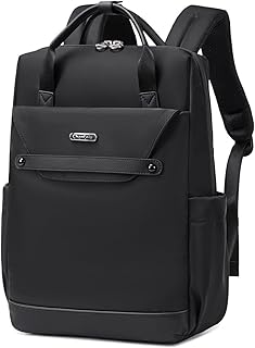 شنطة ظهر كاجوال انيقة للنساء من شانتريا بسعة 13 لتر، شنطة ظهر صغيرة تناسب لابتوب 15.6 انش، شنطة ظهر صغيرة من البوليستر بجيوب متعددة للمكتب الكاجوال والتسوق -CB00628 - اسود