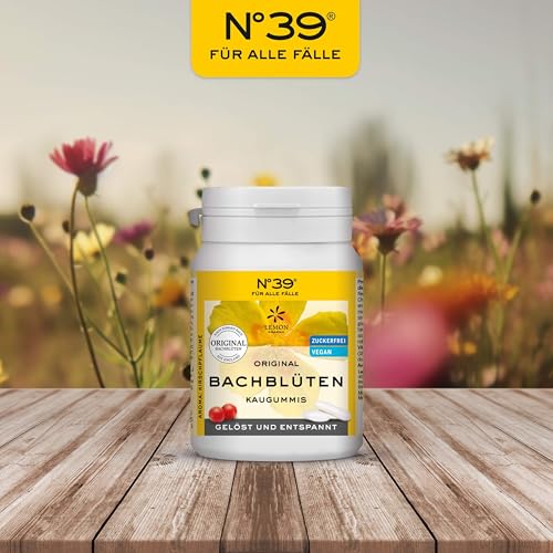 Lemon Pharma Original Bachblüten Kaugummi Notfall Nr. 39, 2 x 60 g, Vegan und Zuckerfrei