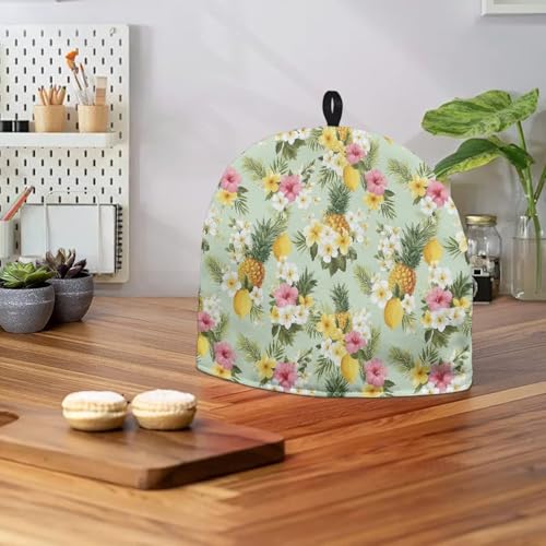 Image of Hawaiian Tea Pot Cover Pineapple Print Teapots Cosy Insulated Tea Cozies Home Kitchen Decoration Teapot Dust Cover Warming Tea Kettle Quilt Creative Gifts for Party