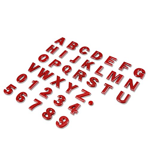 DNA MOTORING - DNA Motoring EM-L-Letter-X-RD Red Letter Metal Decal Emblem Badge Sticker for Auto Car Truck Motorcycle Logo - X