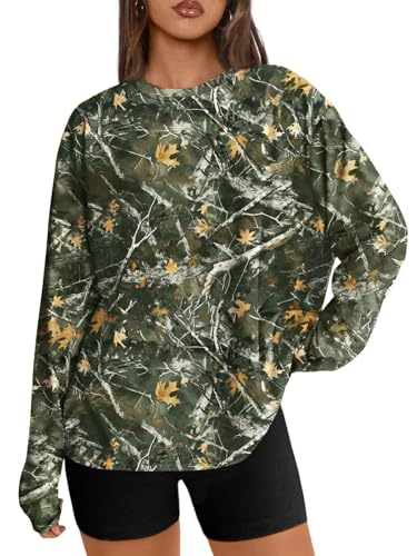 Trendy Queen Womens Oversized Long Sleeve T Shirts 2025 Basic Crewneck Tee Fall Tops Casual Workout Y2K Clothes