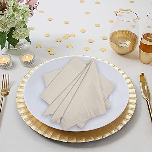 Linen Flax Cotton Cloth Dinner Napkin 18X18 Natural, Fabric Napkins, Cotton Napkins Mitered Corners,Wedding Napkins, Cocktails Napkins, Machine Washable Dinner Napkins, Set Of 12 #TOP5
