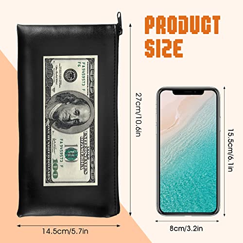 TIESOME-2Pcs-Coin-Purse-with-Zipper-PU-Waterproof-Security-Durable-Money-Pouch-Cash-Bag-Check-Wallet-Organizer-Receipt-Holder-Utility-Wallet-for-Men-Women