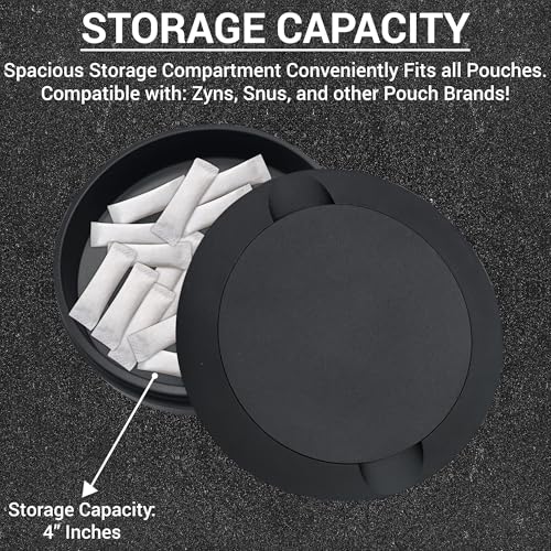 Matte Black Metal Zyn Pouch Container – Dual Compartment Storage Tin with Secure Lid3