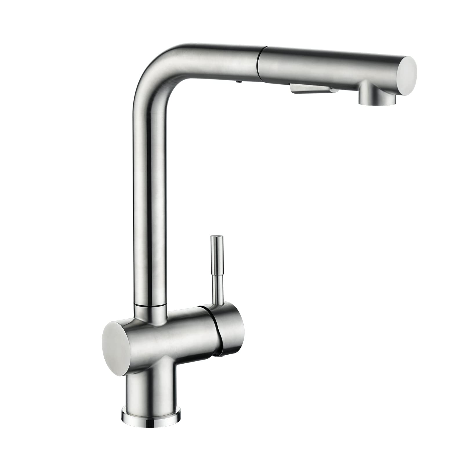 CECIPA X207S Grifo Cocina Extraible con Ducha, Giratorio 360 ° Grifos Cocina Fregadero Caño con 2 Modos de Rociador, Acero Inoxidable SUS304 | Alta presión, 2 tipos de chorro, rotación de 360°, aireador intercambiable, manguera extensible de 40 cm, certif