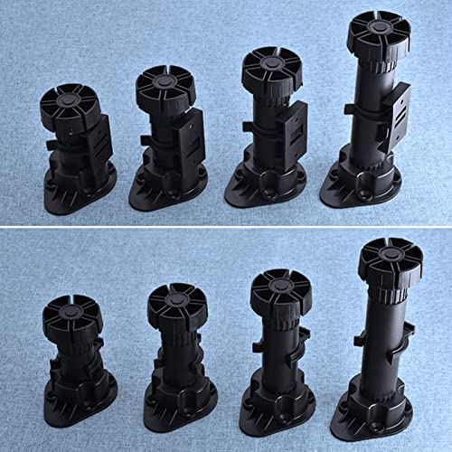 Zócalo de plástico negro con patas ajustables de 15 cm y clips para muebles de cocina 7
