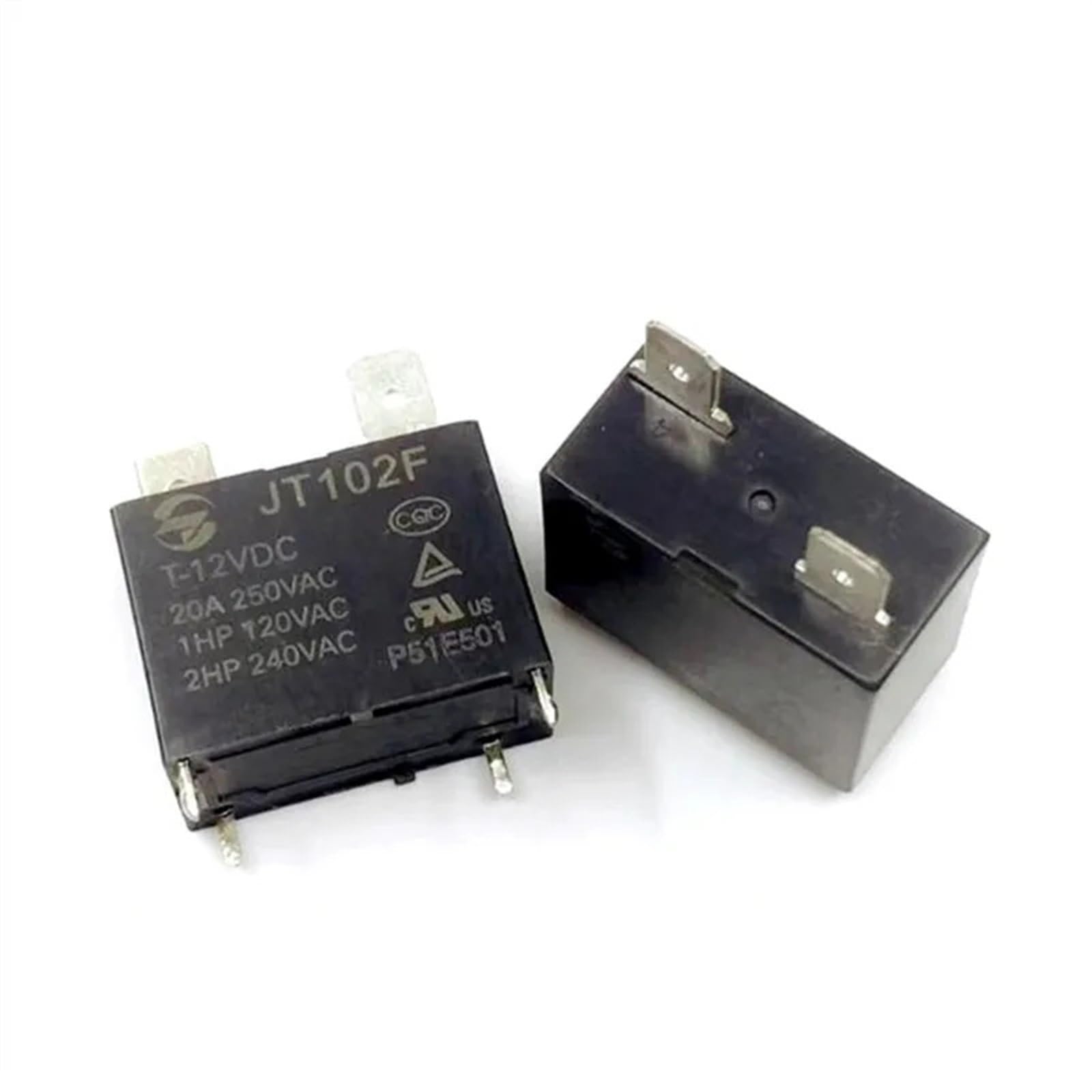 Relais JT102F T-12VDC 20A à 4 broches pour circuits électroniques