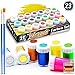 Produktbild woohoo4u Profi Acryl-Farben Set - 21 Farben je 20 ml Künstlerfarben mit 2 Pinsel inkl. Acrylfarben Metallic Gold, Kupfer, Silber, Glitzer Blau, Neon Farben, Leinwand bemalen, Holz, Ton, Papier