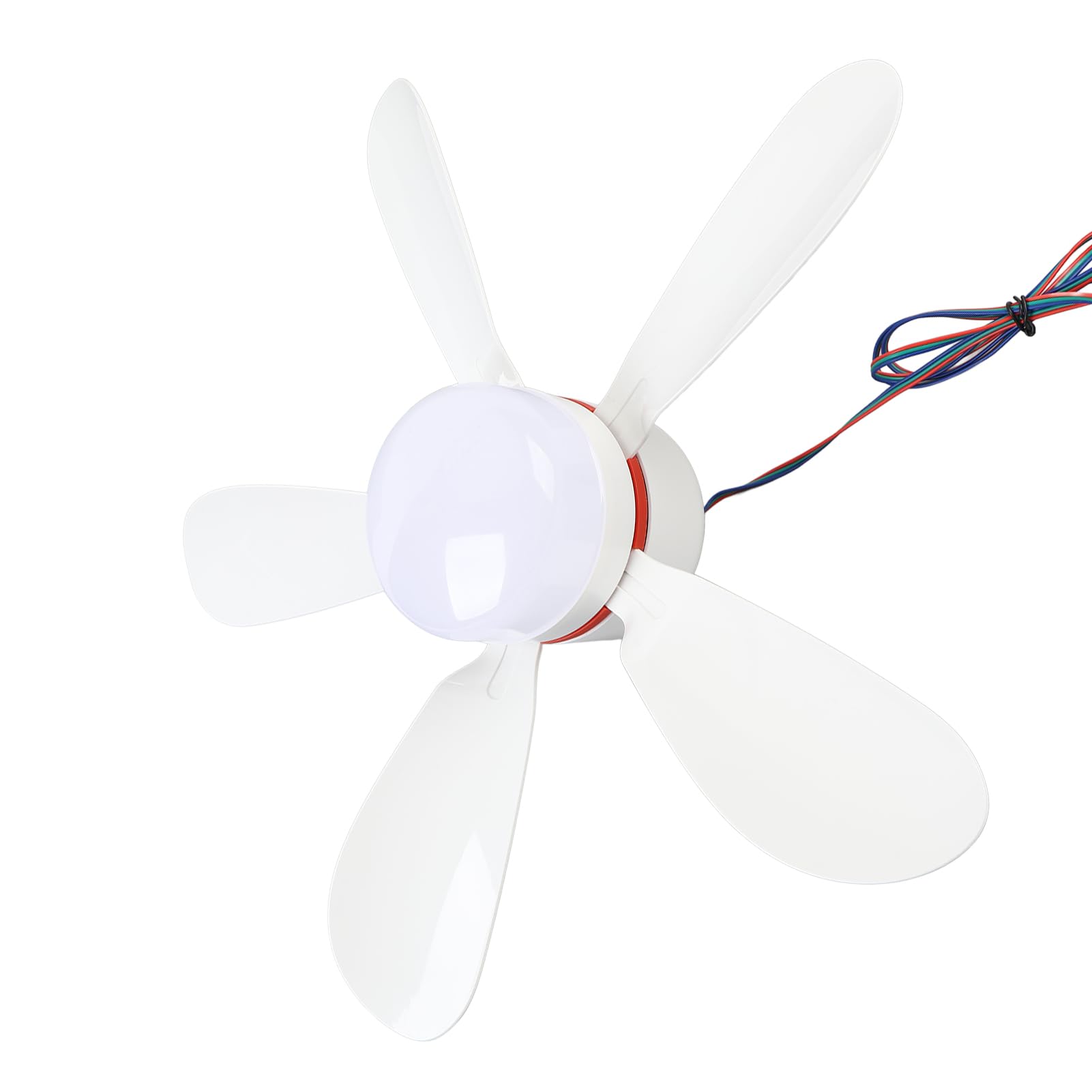Tragbarer Deckenventilator, LED-Licht und abnehmbare Klingen, 16,5-Zoll-Lüfter, 12-V-DC für Camping, Outdoor und Reisen