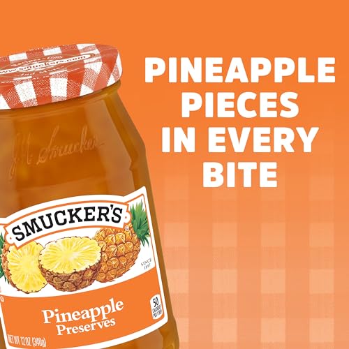 image for Smucker's Pineapple Preserves, 12 Ounces (Pack of 6), Yellow, 12 Ounce