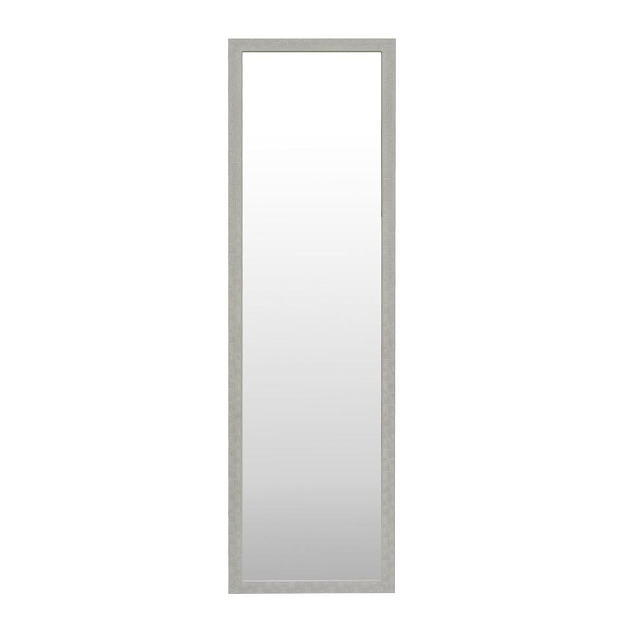 Lotta Carved Door Mirror Full Length - 48"x12", Grey - Modern Hanging Over The Door Mirror for Bedroom, Living Room, Bathroom