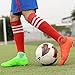 WELRUNG Men's Women's FG Cleats Training Athletic Non-Slip Long Studs High-Top Football Soccer Shoes for Youth Couple 5.5/4.5 US Orange Green
