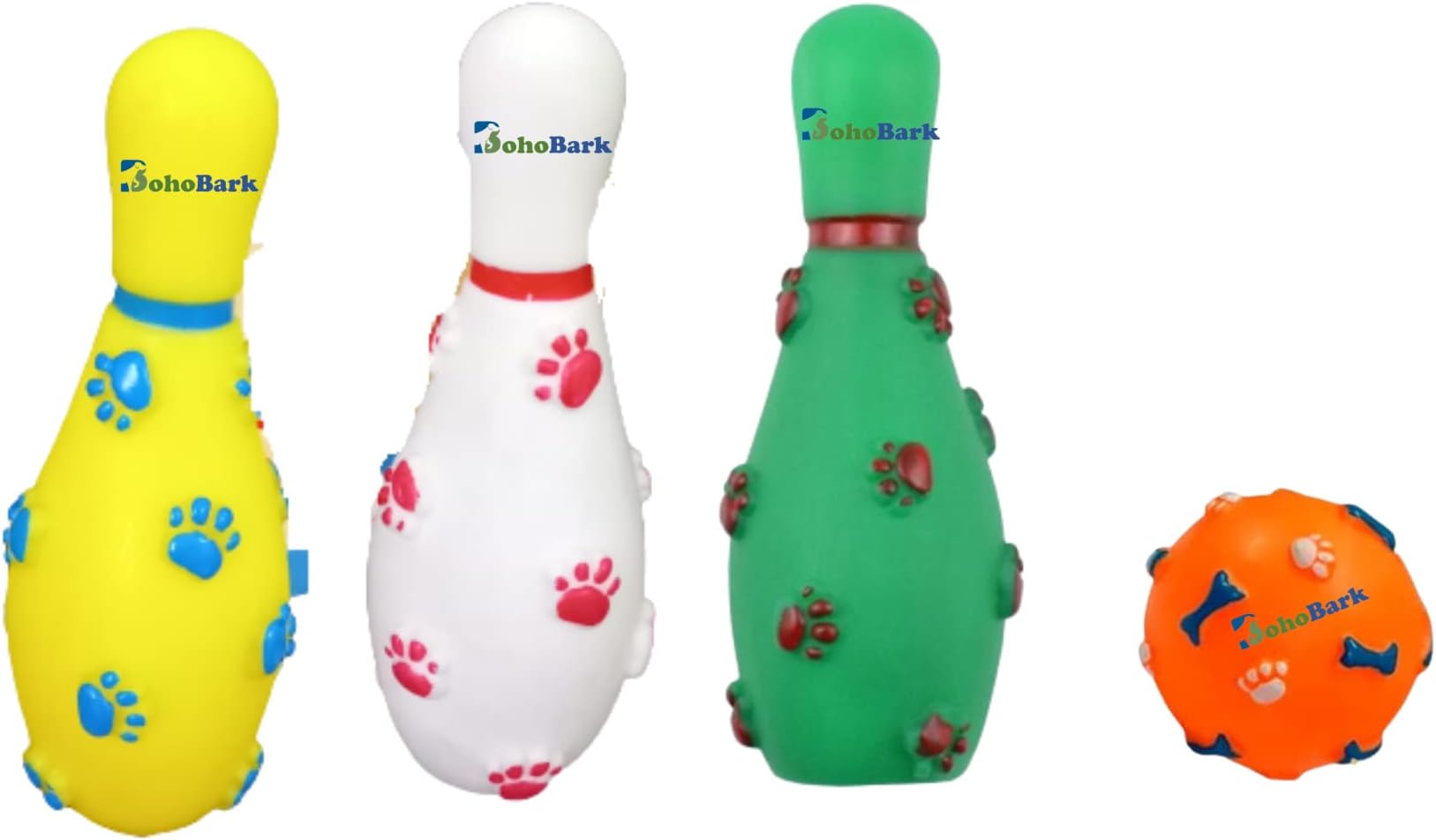 BohoBark Squeak Toys Dog Cat Puppy Chew Sound Toys Screaming Creative Pack of 4 Pcs Colour May Very