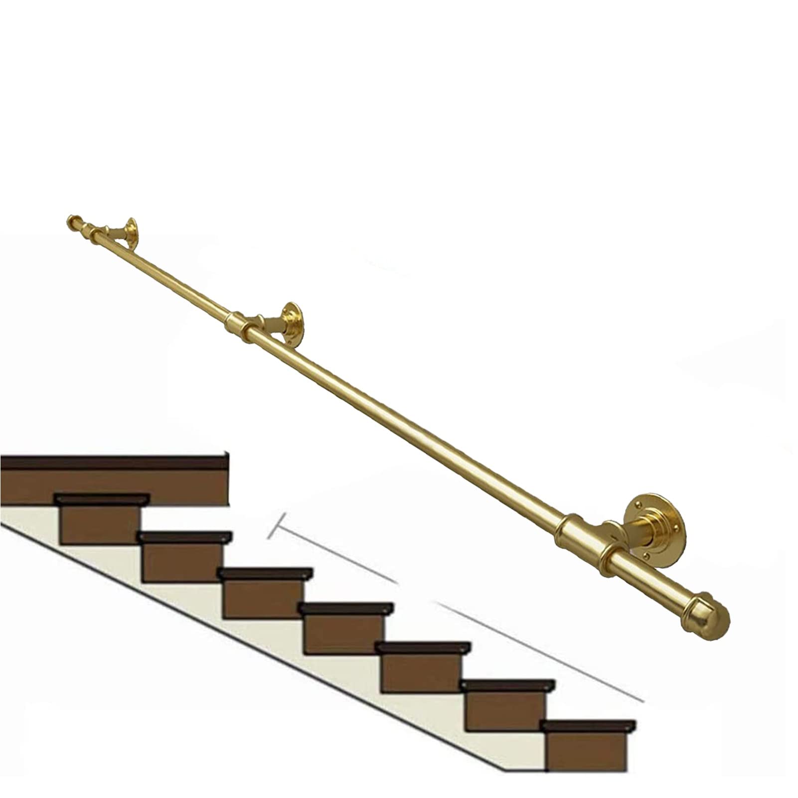 Kit support balustrade métal 1,5m rampe escalier intérieur extérieur