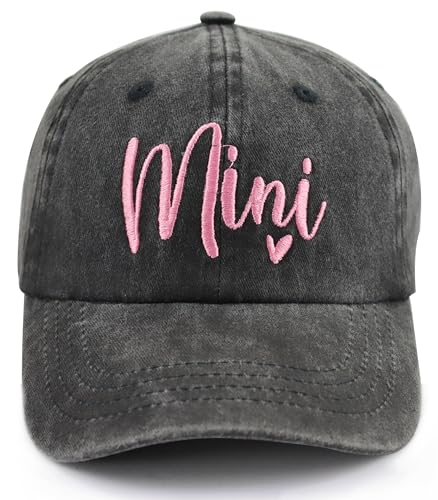 Mama and Mini Hats, Adjustable Cotton Embroidered Parent-Child Baseball Caps, Set of 2 Matching Mom and Daughter Hats3