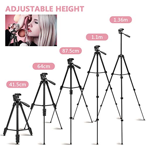 12\" Selfie Ring Light with 53\" Extendable Linkcool Mini Cell Phone Tripod with Portable Pouch, Bluetooth Remote Shutter and Phone Mount for iPhone/Android Phone/Gopros/DSLR Cameras