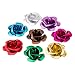 Pandahall 100pcs Mixed Color Aluminum Rose Flower Tiny Metal Beads (17x9mm)