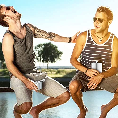 Men Stainless Steel Hip Flask With Funnel Leak Proof Screw Cap Pocket Flask Drinking Flask For Storing Whiskey Alcohol (8Oz) #TOP7