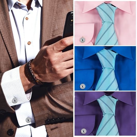 Mancornas de Cristal para Hombre, Accesorio para Traje Negro y Camisa Blanca miniatura 6