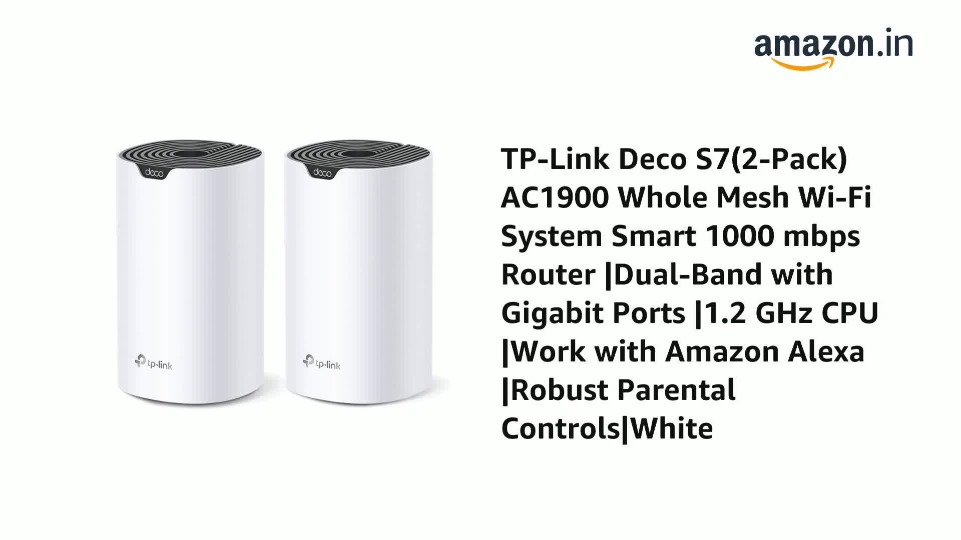 TP-Link Deco S7 AC1900 2ユニット TP-Link（ティーピーリンク） Deco S7(AC1900 メッシュWi-Fi