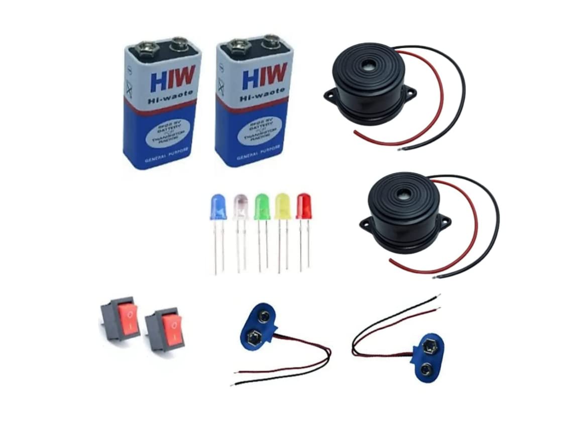 77Q™ 6-12v Buzzer, 9v Battery, Rocker Switch, Battery Snapper, 5mm led diode Project Kit for Diy (Multicolour) Set of 13 Pieces (B0BBB3KXCL) Amazon Price History, Amazon Price Tracker
