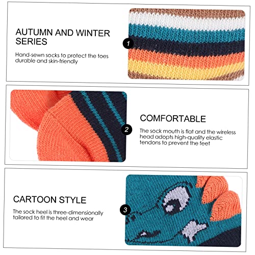 5 Pairs Dinosaur Kids Socks Cartoon Socks Pure Cotton Warm Children's Pure Cotton3