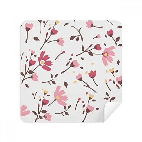 Chiffon en suède fleur de calliopsis rose pour nettoyer lunettes et écrans de téléphone x2
