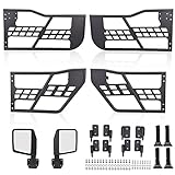 PIT66 Tube Door, Compatible with 2007-2018 Jeep Wrangler JK Front+Rear Side Tube Doors & Side View Mirrors