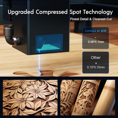 Gravador a laser B1 20W com kit de assistência a ar, usado para gravação de alta velocidade, gravaçã