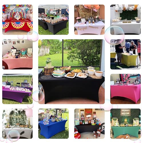 Abccanopy 6FT TABLE COVER Spandex Tablecloths For 6 Ft Home Rectangular Table Fitted Stretch Table Cover Polyester Tablecover Lash Bed Cover Table Toppers Massage Table Cover thumb #4