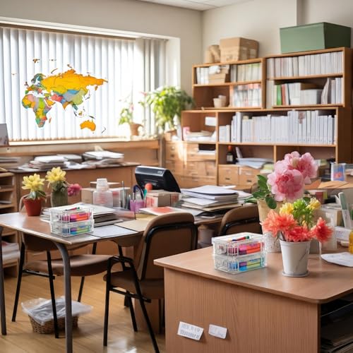 Image of Suzile 40 Pcs Plastic Crayon Boxes Holds 24 Crayon with Snap Lid Storage Container Clear Stackable Case for School Office Classroom Supplies Pen Pencil Craft(Clear, Red, Blue)