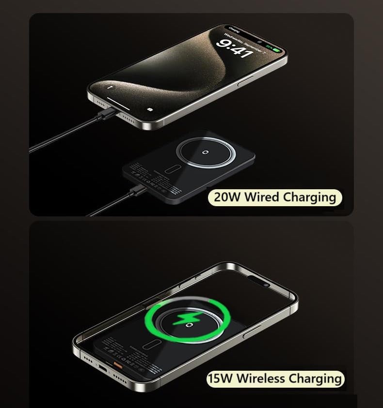Magnetic Power Bank for iPhone, 10000mAh 20W, for Magsafe Portable Charger Magnetic Portable Charger for iPhone 12-17 Air, for Magsafe Power Bank for iWatch & Air-Pod - Image 4