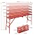 bimiti Scaffolding Folding Work Platform Length 70.87in Width 14.96in Height Adjustable Folding Work Platform Galvanized Steel Welded Maximum Load Capacity 770lbs Adjustable Work Platform Red