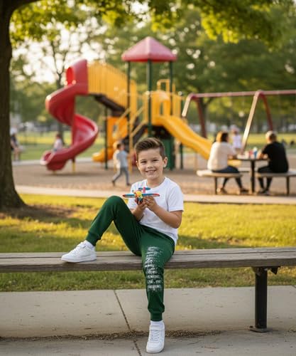 Image of KYDA KIDS 100% Cotton Track Pants for Boys | Premium Printed Soft Single Jersey Fabric | Elastic Waist Loose Fit Summer Full Length with Rib Hem (Pack of 2)