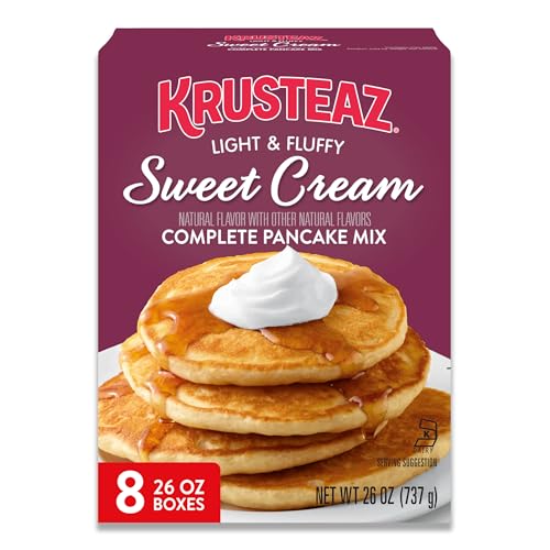 Krusteaz Sweet Cream Pancake and Waffle Mix, Light & Fluffy, 26 oz Boxes (Pack of 8)