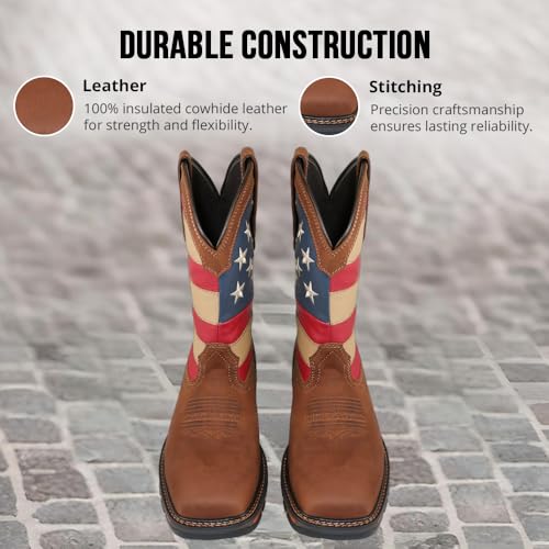 Image of Wolf Work Boots for Men Genuine Leather, Oil and Slip Resistance - Composite Toe
