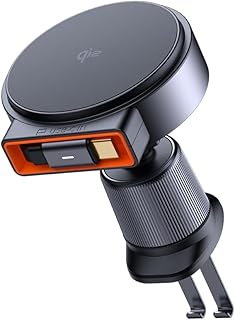 شاحن من ماكدودو بمنفذ USB متوافق مع هواتف آيفون 15 و الهواتف الذكية بمنفذ واحد وقدرة 15 واط مع خاصية الشحن اللاسلكي والتثبيت المغناطيسي