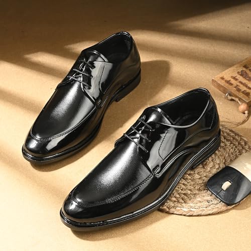 Image of Centrino Men's Formal Lace-Up Shoes | Soft & Comfortable Formal Shoe| Lace-up Oxford Shoes for Men | Solid Design | Ideal for Formal, Business Casual, and Parties | Stylish-Looking Footwear (9361)