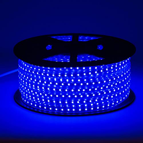 Lumilum LED Strip Lights – Professional 120V Outdoor Waterproof Dimmable – 164 Feet (Blue)