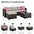 GAOMON 5-Piece All-Weather Patio Furniture Set, Convertible Outdoor Sectional Sofa with Ottoman & Tempered Glass Table, PE Rattan Conversation Set for Garden, Backyard, Porch, Poolside