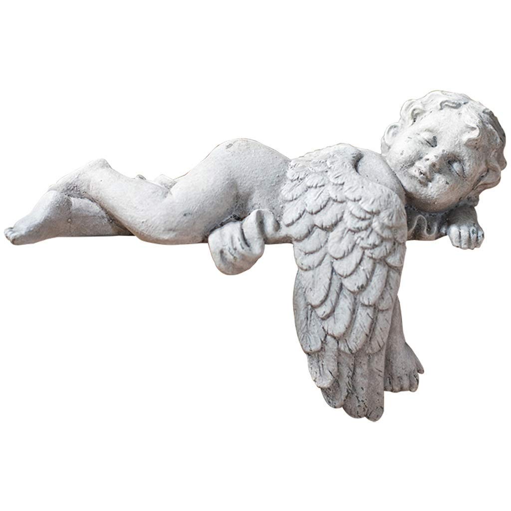 Amazon.co.jp: 彫像赤ちゃん天使昼寝棚シッター像眠っている天使の装飾 