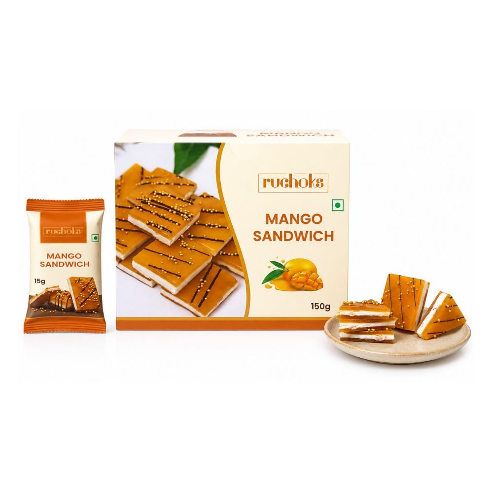 Ruchoks Mango Sandwich Chocolate (10pcs, 150g) | Made with Real Mango Pulp | Perfect for Gifting & Anytime Sweet Treat-picture-27