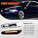 TEMSONE LED Side Marker Lights Assembly Kit with Smoke Lens Amber Turn Signal Lamp for Front Driver & Passenger Side Compatible with BMW 1 3 5 Series E46 E60 E61 E82 E88 E90 E91 E92 E93 X1 X3 E83 E84