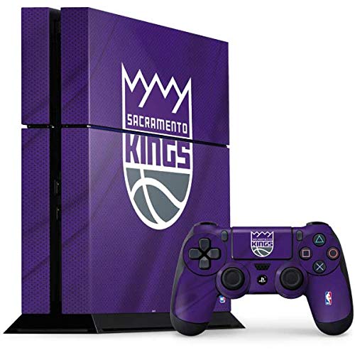 Skinit Decal Gaming Skin Compatible with PS4 Console and Controller Bundle - Officially Licensed NBA Sacramento Kings Jersey Design