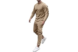 Men's 2021 2 Pieces Solid and Colorblock Tracksuit Outfit Set, Jogging Sport...