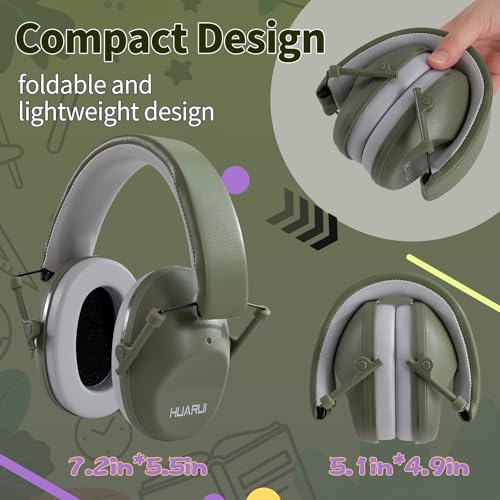 Kids-Noise-Canceling-Headphones-SNR-28dB-Safety-Noise-Reduction-Earmuffs-for-Autism-Sensory-Toddlers-Children-Flying-TravelConcertsFireworksShootingGreen