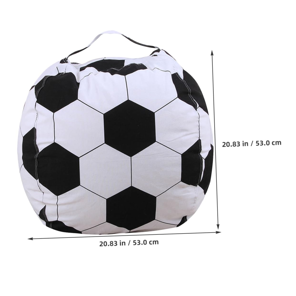 GAROZATION Stuffed Animal Storage Bean Bag Chair Cover 21 Inch Soccer Beanbag Cover For Kids And Adults Plush Toys Holder And Organizer For Boys And Girls