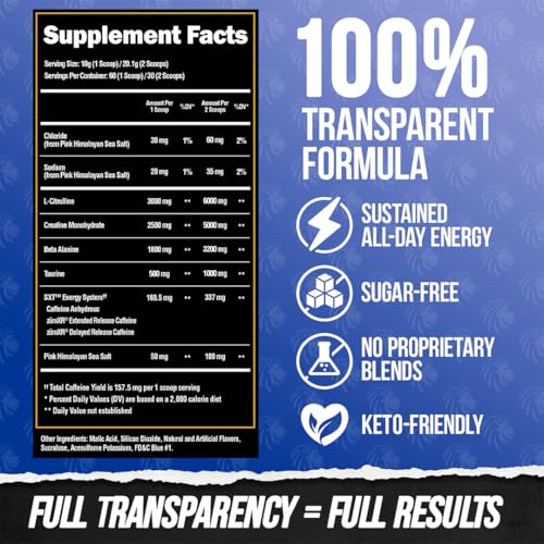 Image of ALPHA LION Core Pre Workout with Creatine for Performance, Beta Alanine for Muscle, L-Citrulline for Pump & Tri-Source Caffeine for Sustained Energy (60 Servings, Razzle Mania)